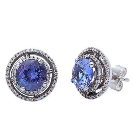 <span>GEMSTONE CLOSEOUT! </span>3.15ct Tanzanite & Diamond Stud Earrings