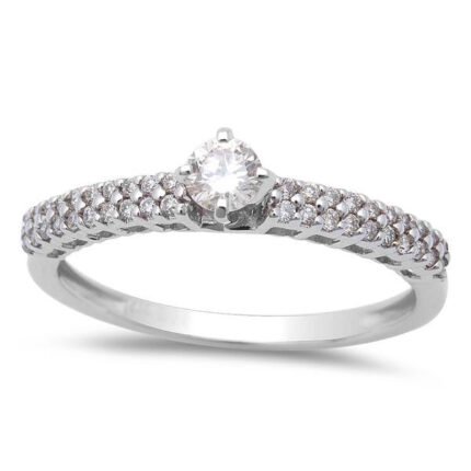 <span>DIAMOND CLOSEOUT! </span> .30cts Round Diamond Engagement Promise Ring Size 6.5